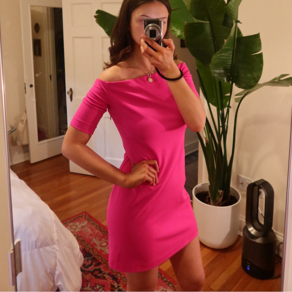 Vince Camuto Pink Off-Shoulder Dress